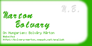 marton bolvary business card